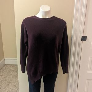 Athleta dark purple asymmetrical sweater size S